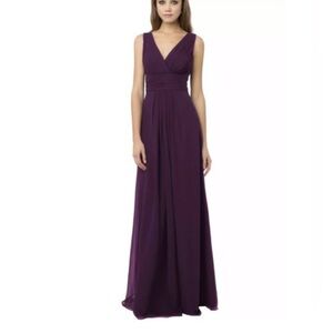 BILL LEVKOFF Prom/Bridesmaid/Party Plum Ruched Strap/Waist Full Length Dress 20
